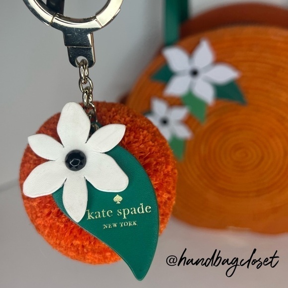 Kate Spade Orange Keychain Spice It Up Key Fob Charm Rare - Picture 1 of 6